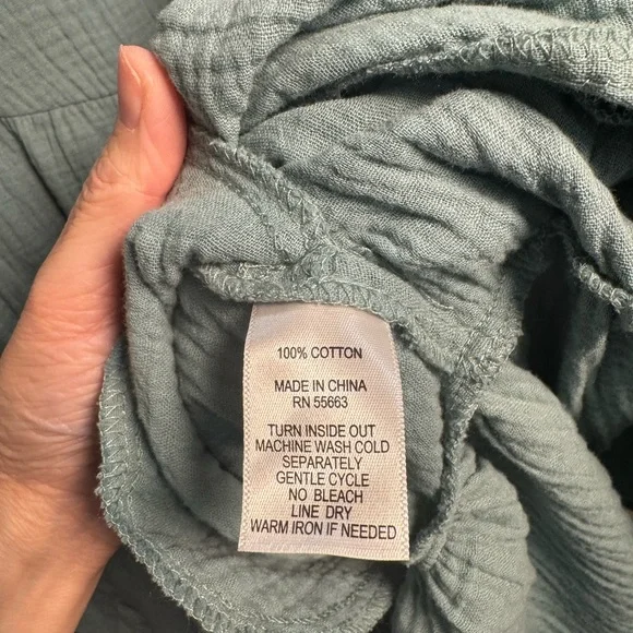 Lucky Brand Gauzy Teal Ruffle Dress 1X - Picture 4 of 6